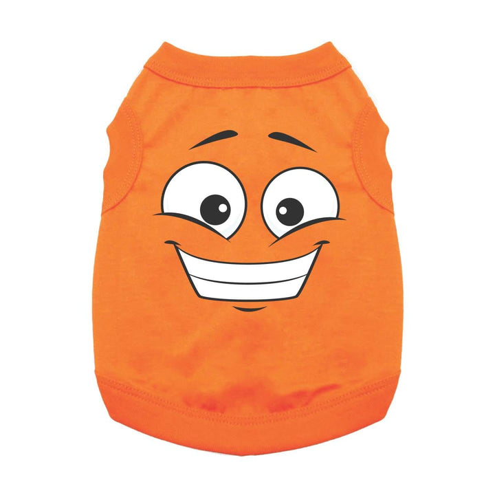 happy face shirt for dogs sleeveless 2xy orange