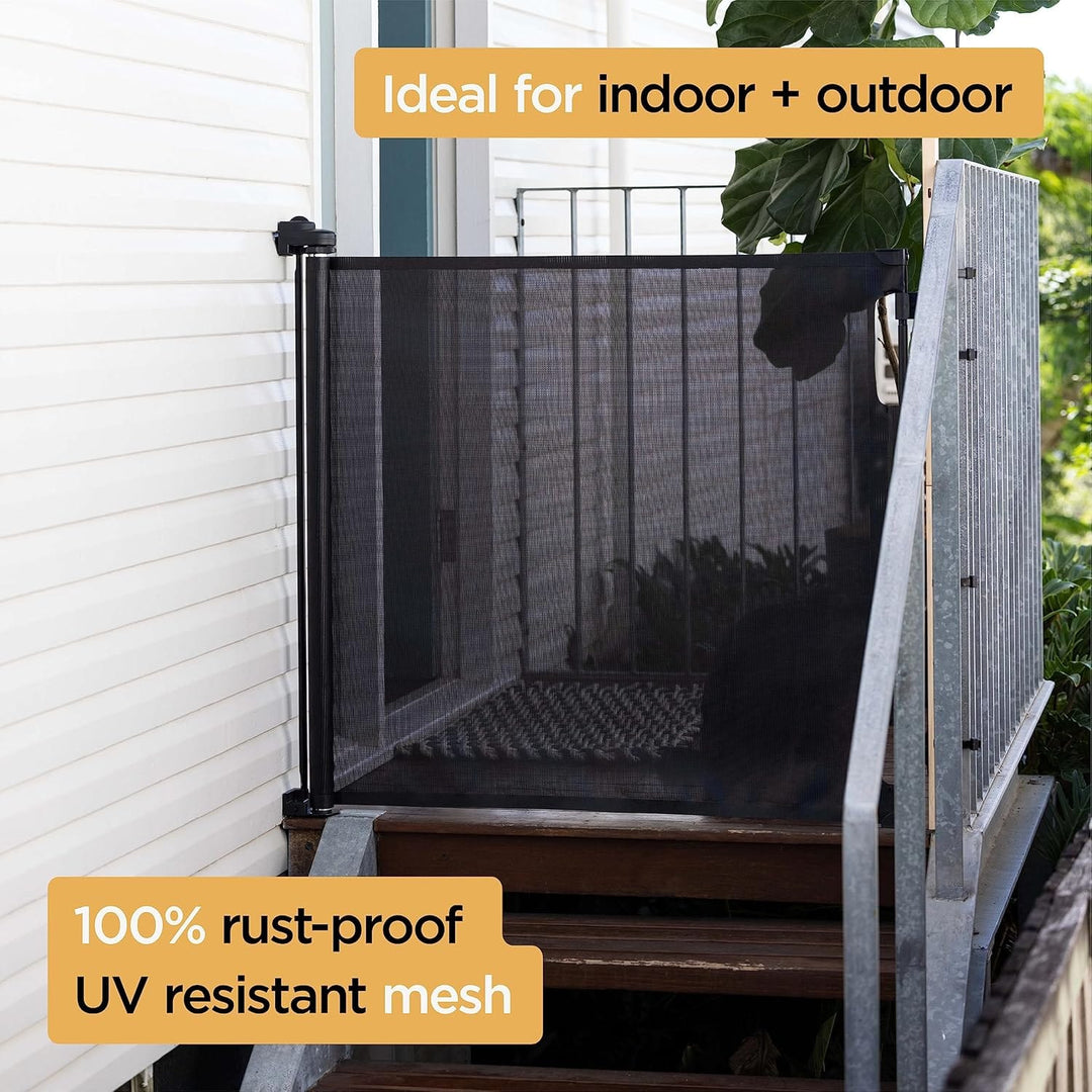 outdoor dog barrier gate durable retractable mesh