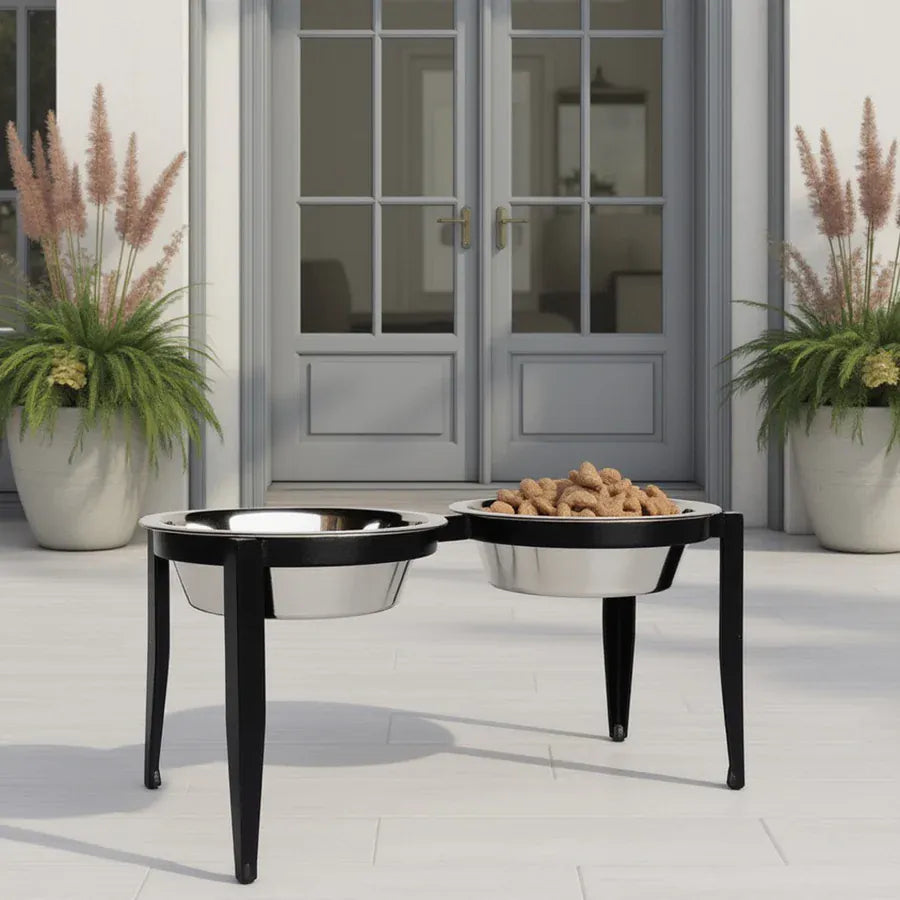 Vision Dog dining station indoor out door lux feeder Vision- Black 