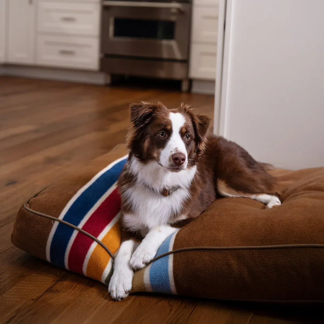 Pendelton Brown striped pet bed -pillow type
