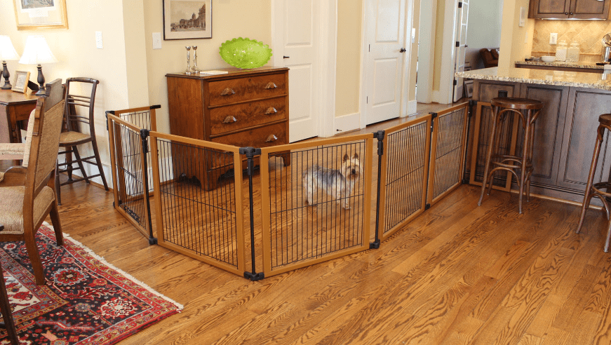 perfect fit pet gate-converts -to-playpen