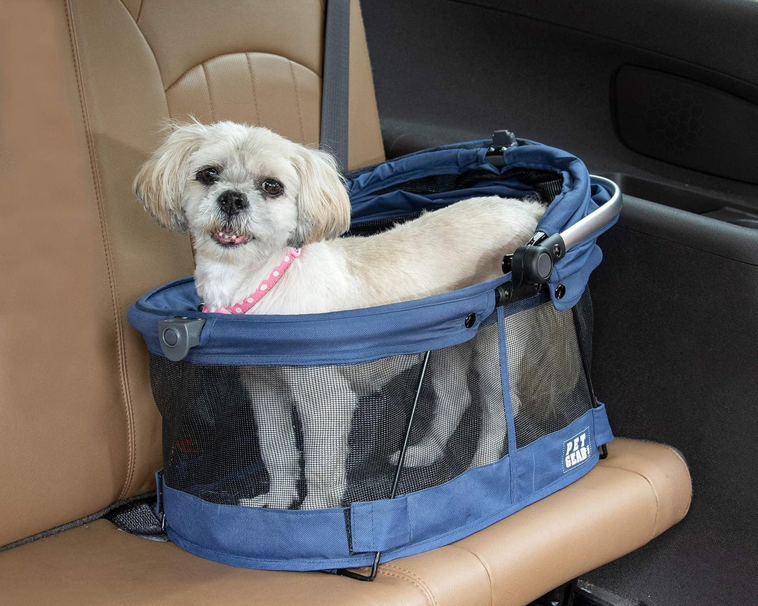 Small dog car seat carrier with rain hood