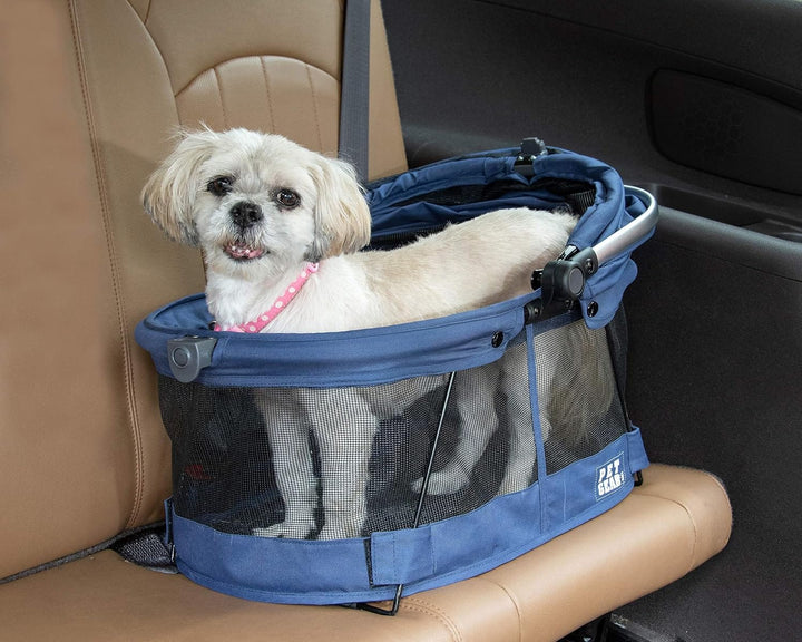 Small dog car seat carrier with rain hood