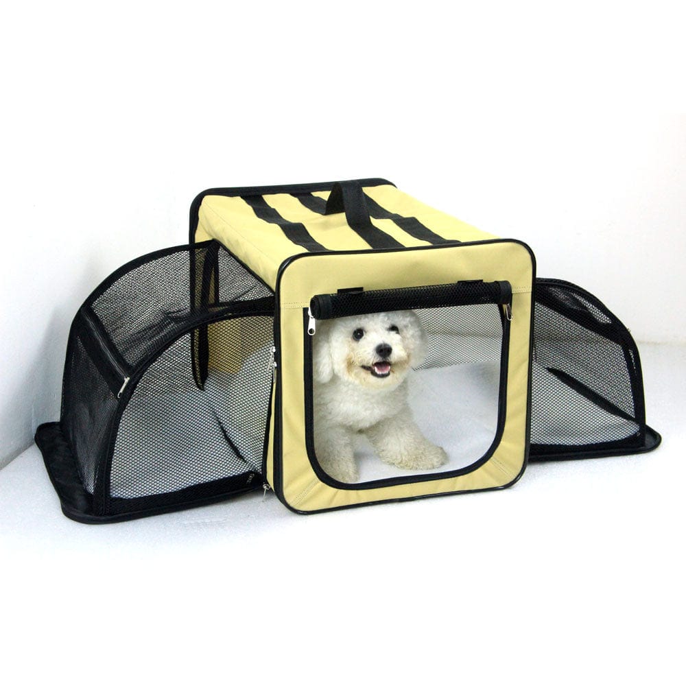 expandable mesh pet crate foldable travel ahki