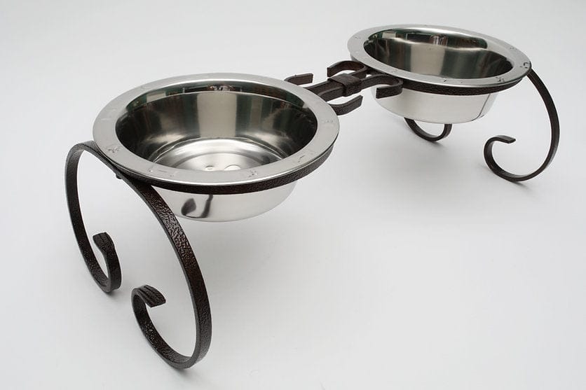 Elevated Scroll Dog Bowl Stand