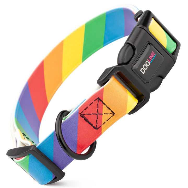 Rainbow Waterproof Collar with squeeze release buckle