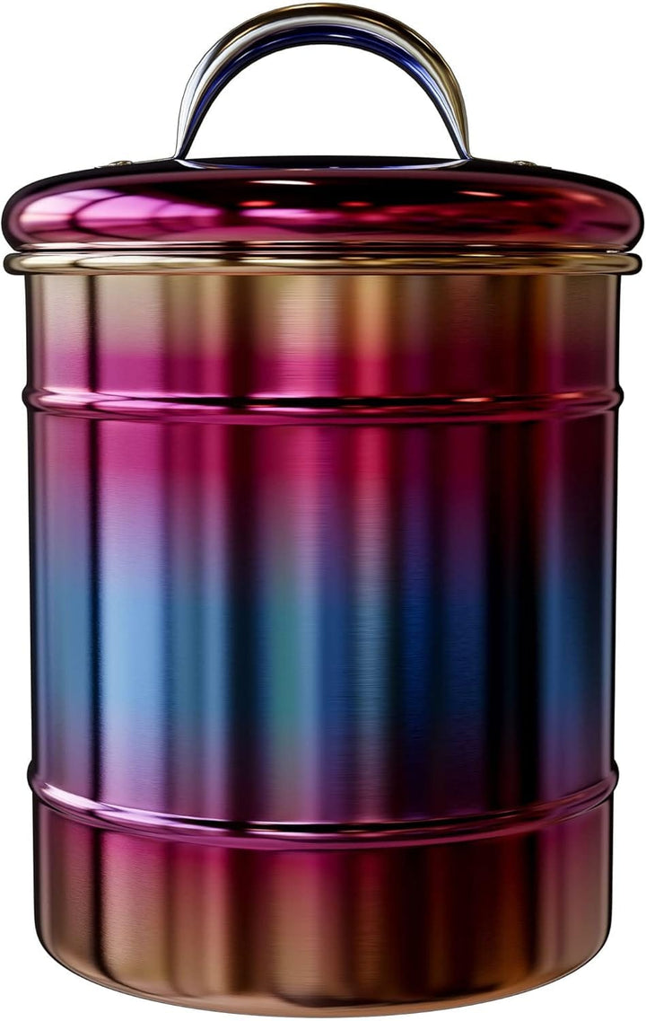 metal pet treat canister -rainbow