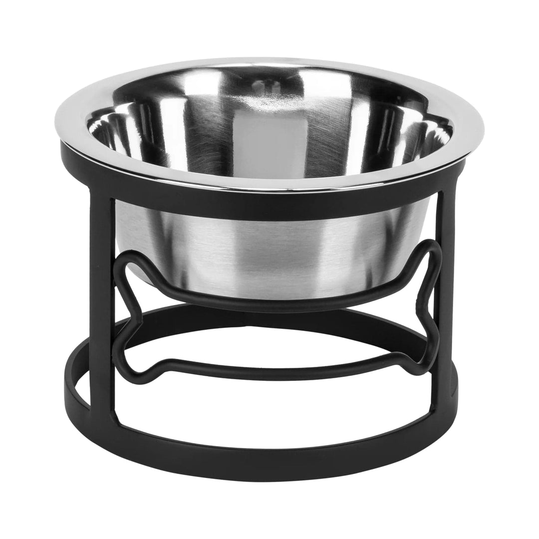 raised bone dog bowl feeder-bone design-stainless steel