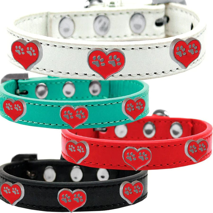 Red Hearts Studded Collar