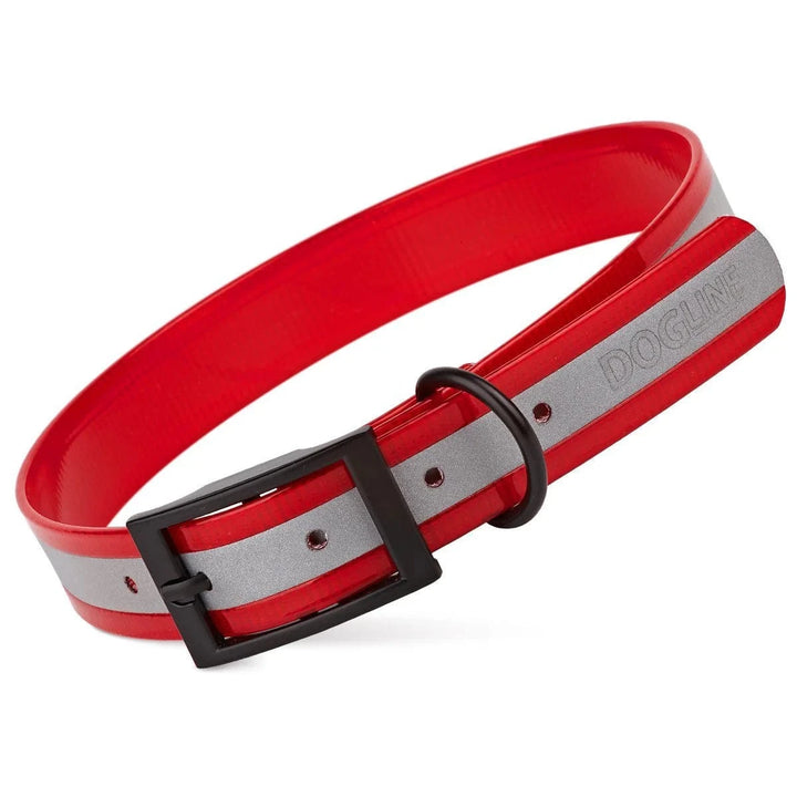 red waterproof reflective dog collar