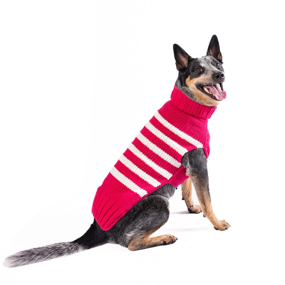 Hot pink alpaca dog sweater