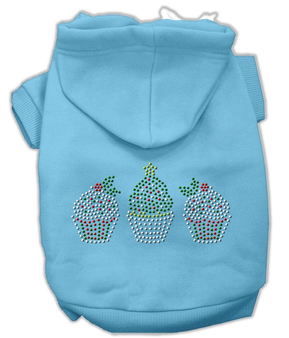 blue dog hoodie cupcake rhinestones