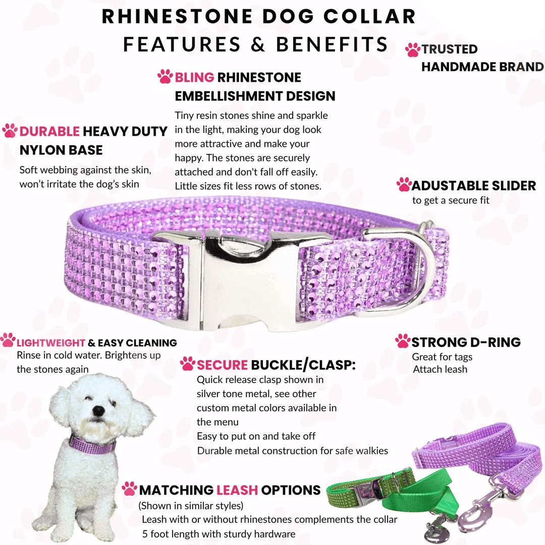 Lavender Rhinestone Bling Collar