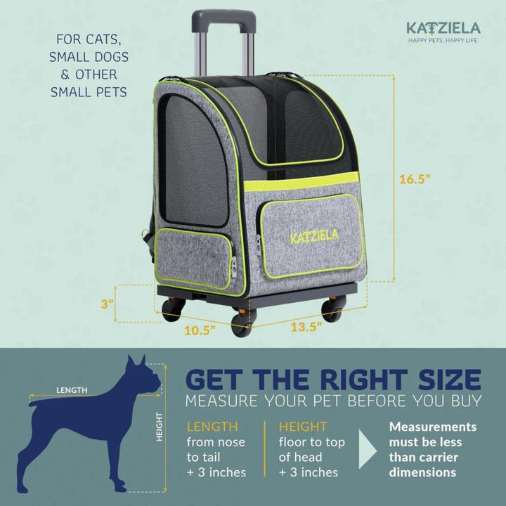 gray rolling backpack pet carrier