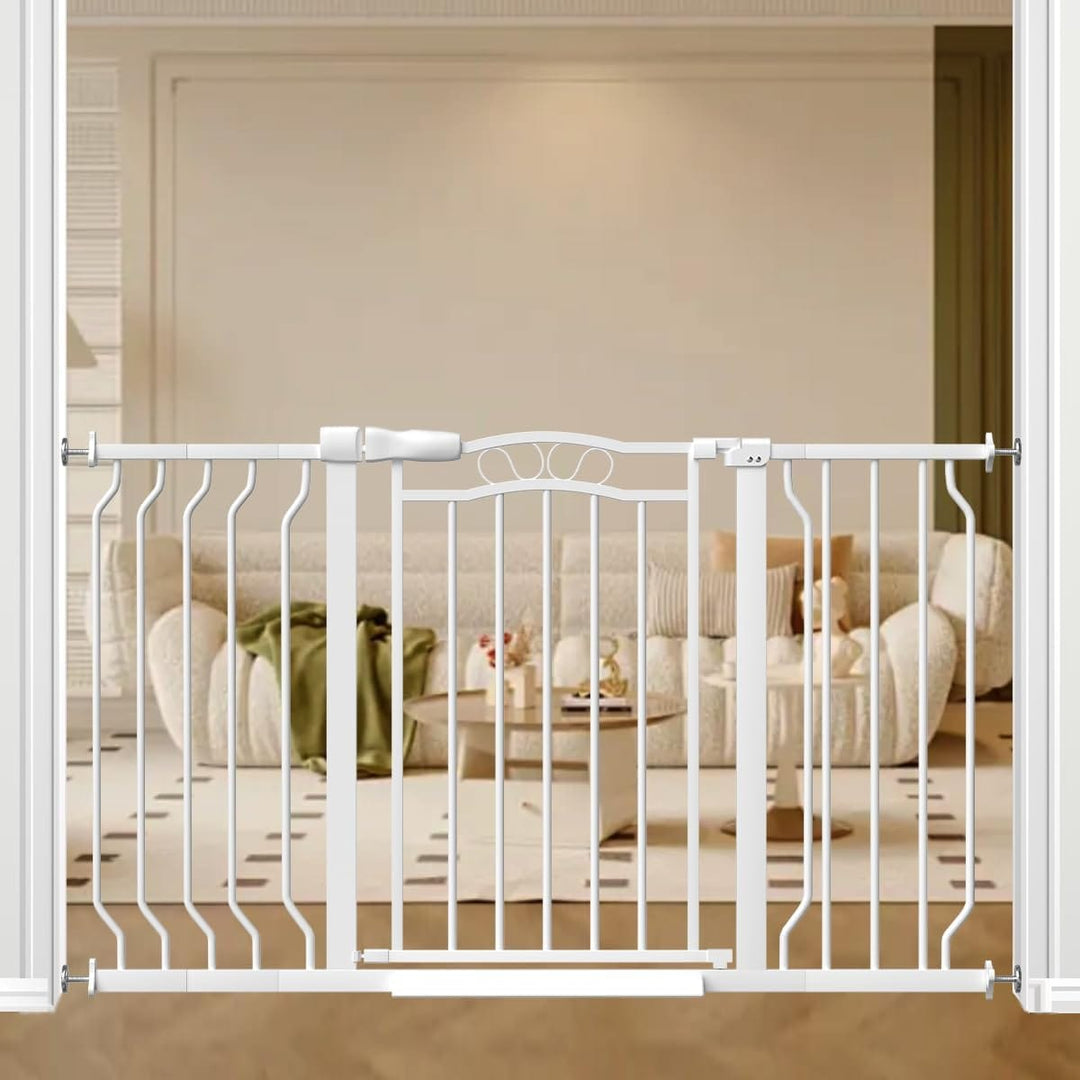 Scroll Accent Designer Dog Gate - white