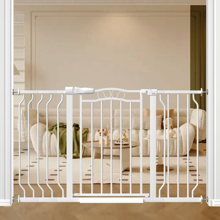Scroll Accent Designer Dog Gate - white