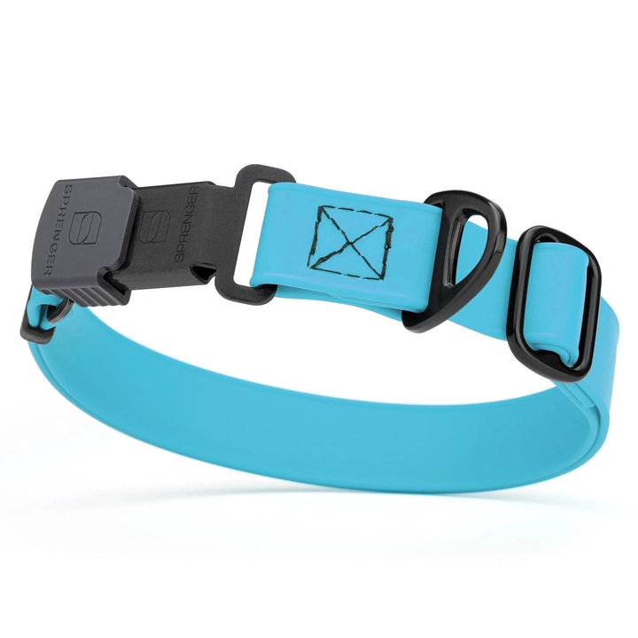 SKY BLUE Black Hardware Flexible dog collar