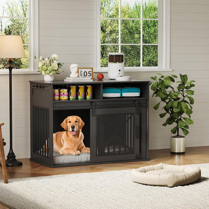 sliding door dog crate furniture