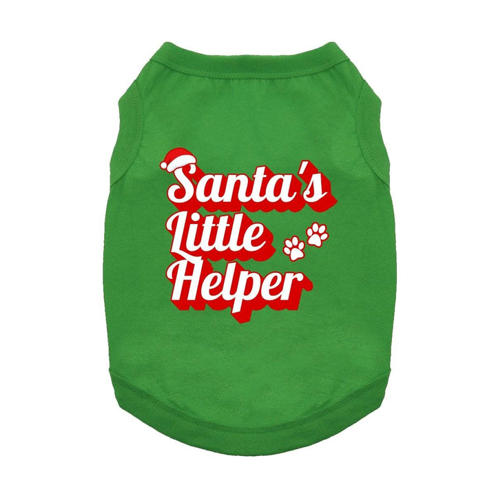 santas lil helper dog shirt
green
