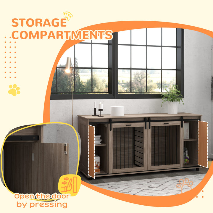 largev2 door-d dog crate furniture- brown
