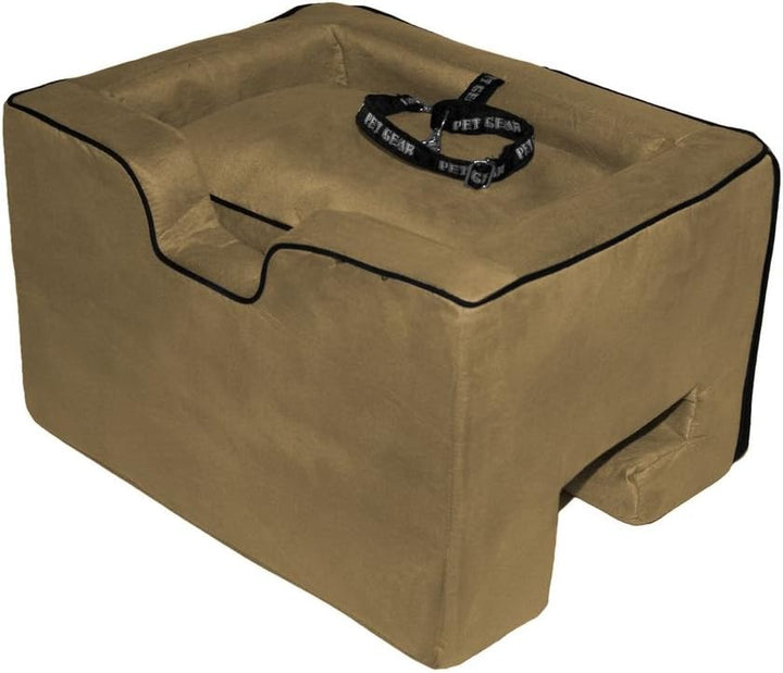 tan car pet-booster-seat-brown