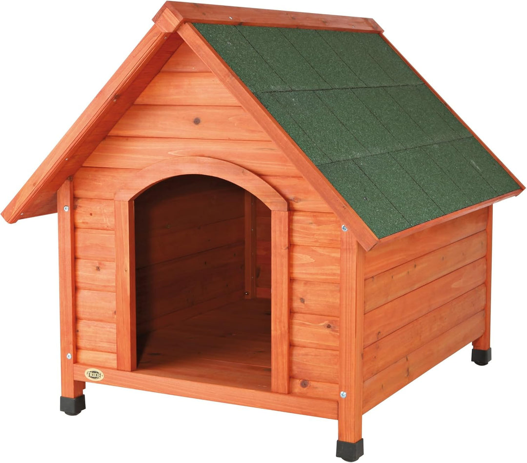 snoopy style-wood dog houase with shinlge roof-trixie