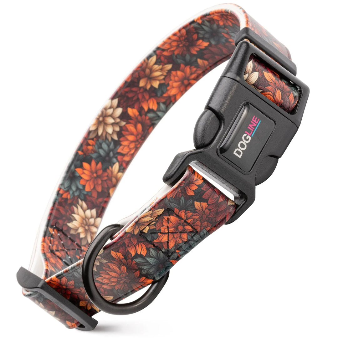 biothene uniue flower print dog colalr quik release buckle