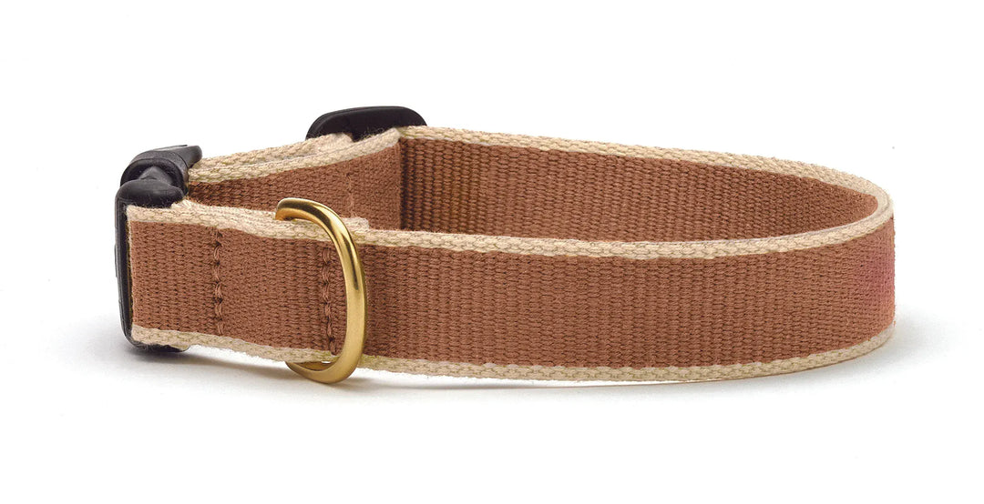 woven Color collar usa made-camel with cream trim