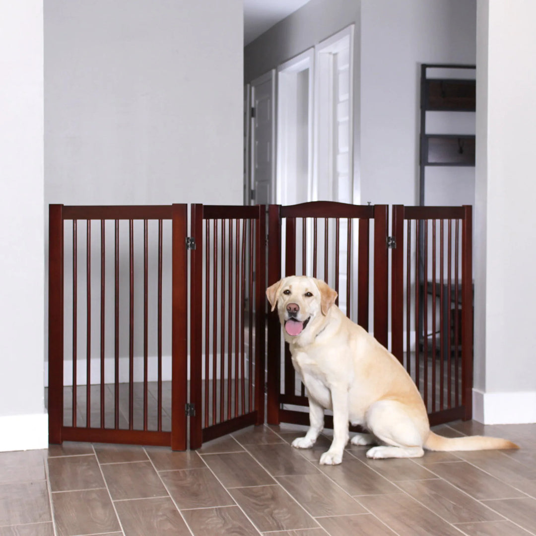 walnut 36 in extra tall wood indoor pet gate