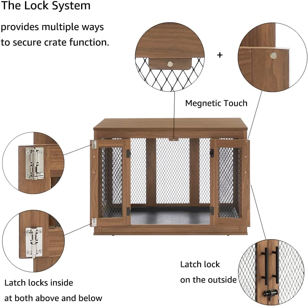 Heracio Walnut Pet Crate Table