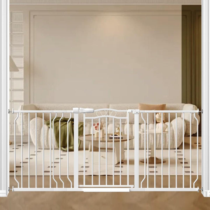 Scroll Accent Designer Dog Gate - white