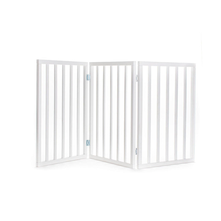 white dog gate barrier fence indoor -white