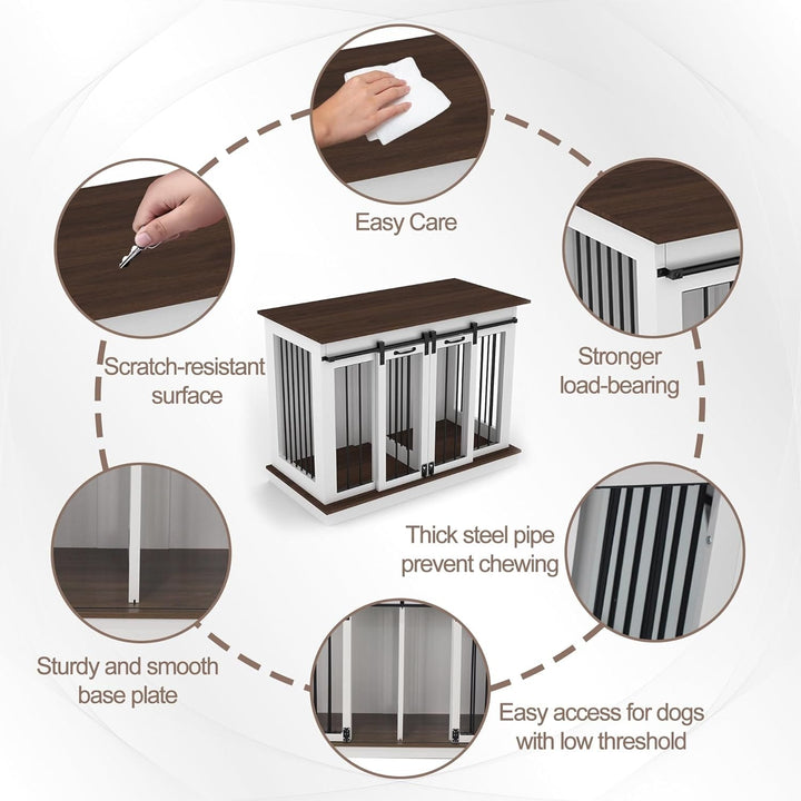 Large Sliding Door Pet Crate Furniture