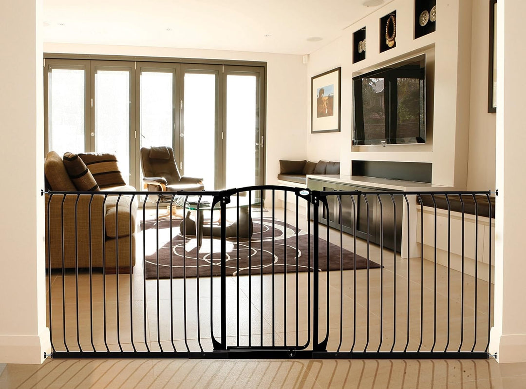 Extra Tall Extra wide Pet gate -black-metal