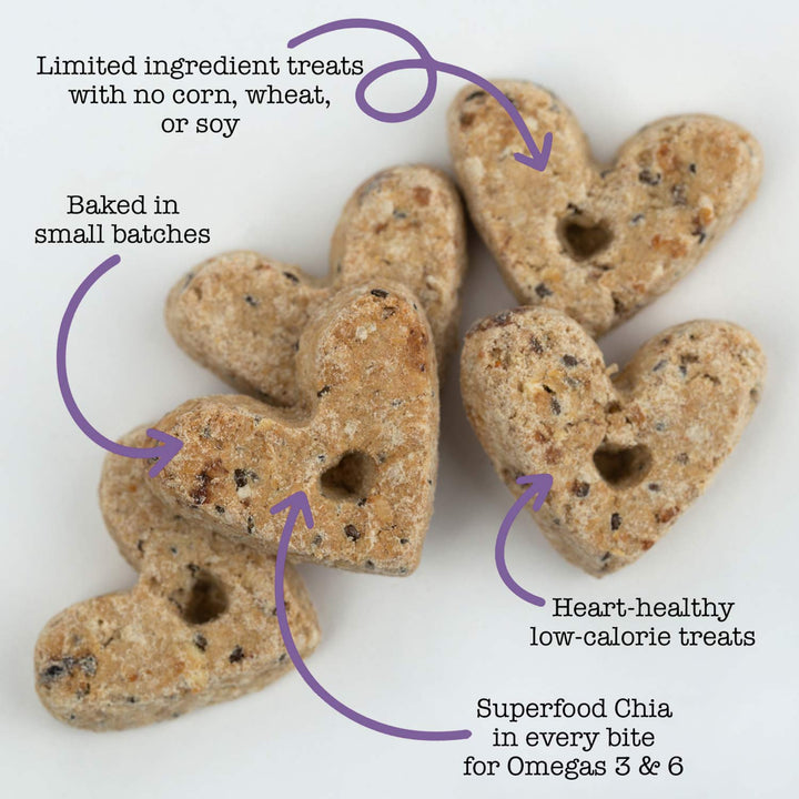 Heart-shaped ALL NATURAL dog treats 
