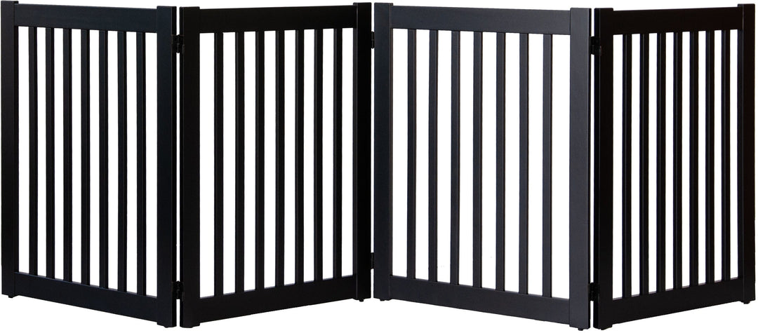 wood dog gate -4 panel black extra wideW5438088