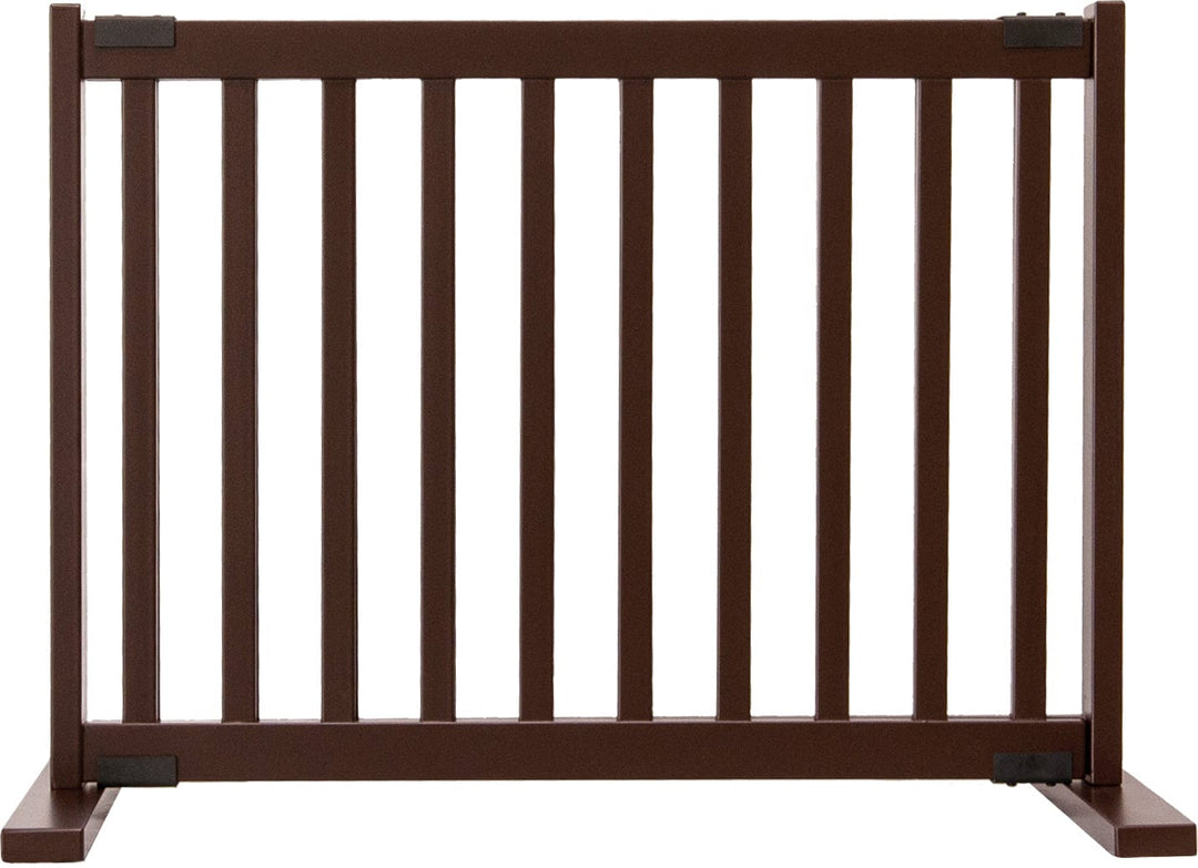 mahogany small width adjustal e amish crafted wooden dog gate -dynamic accents