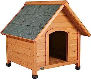 naturalwood snoopy style dog house with shingle roof