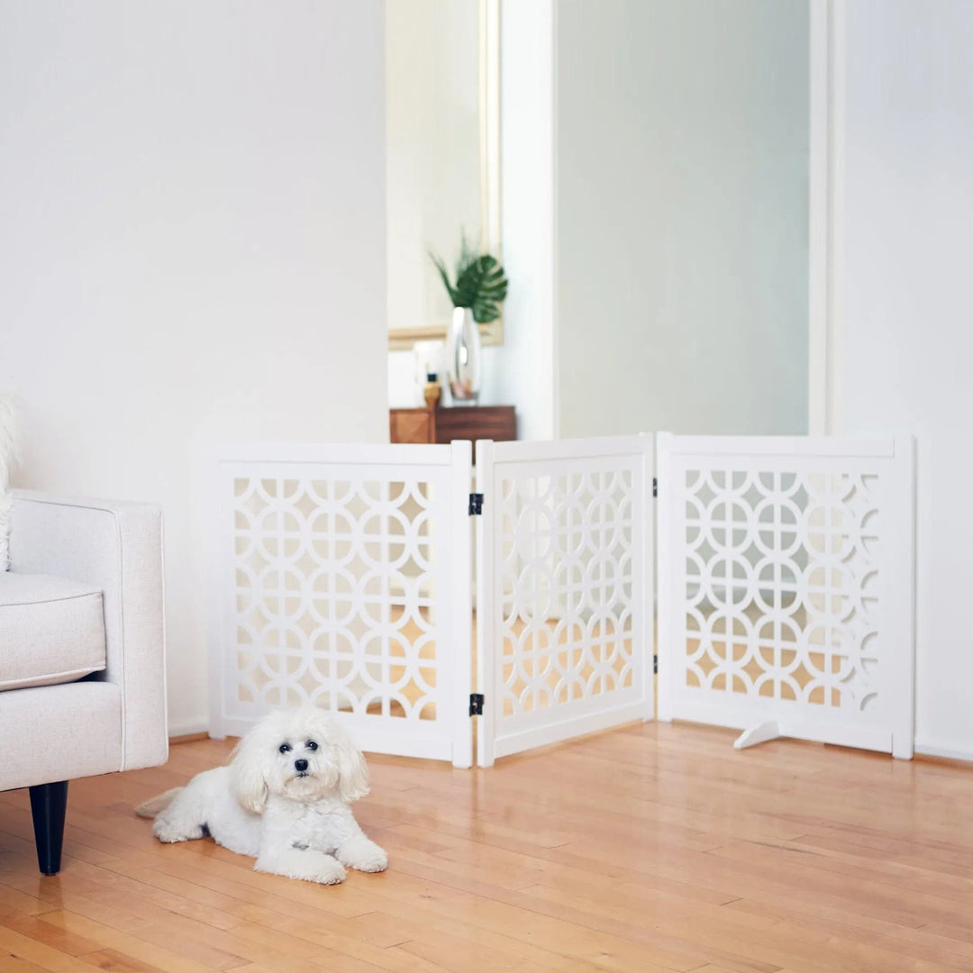 White Indoor Decorator Dog Fence - 2 hieghts