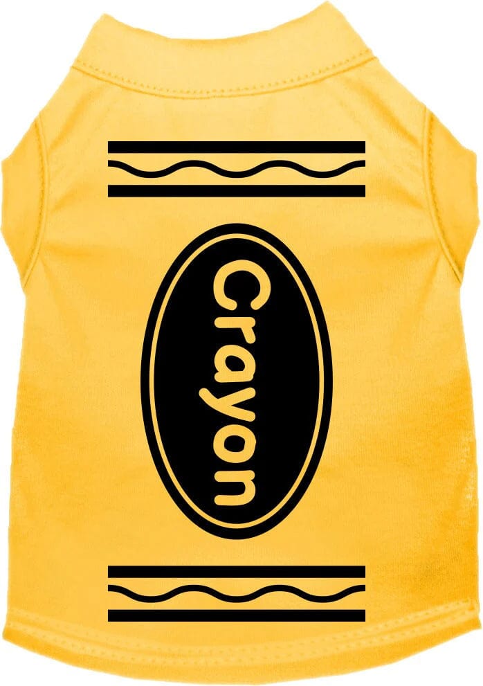 yellow dog shirt -crayon design