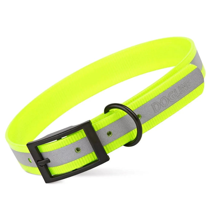 waterproof reflective dog collar -yellow
