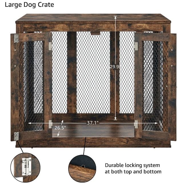 rustic -large-2door dog crate.