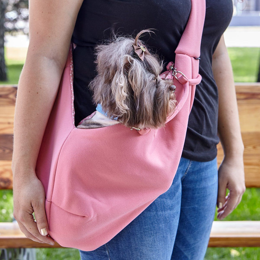 sling dog carrier bag -pink