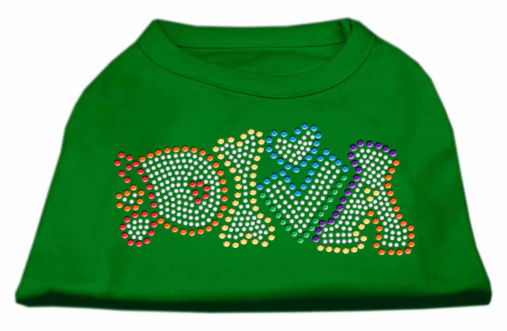 green diva dog shirt with color studs