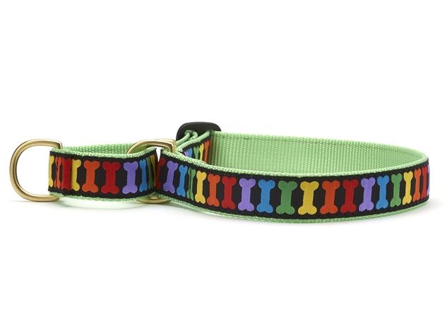 Rainbones rainbow dog collar -martingale