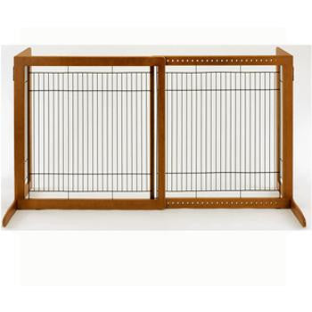 indoor- wood dog barrier with wire