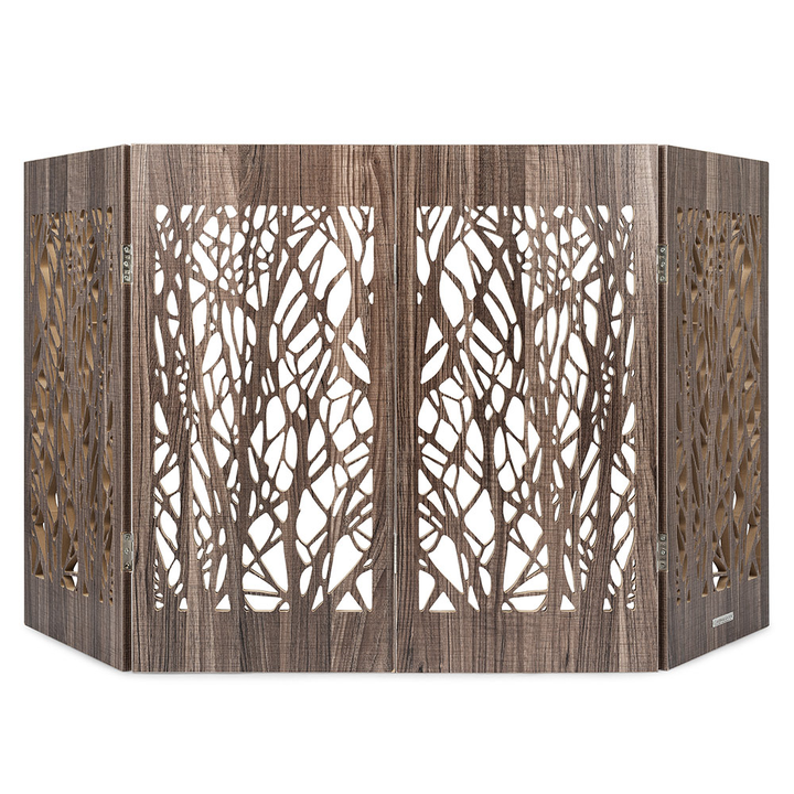 barnwood branches decorative pet barrier gate indoor