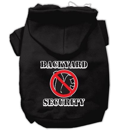 black dog  hoodie security