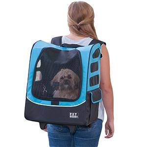 Blue backpack dog carrier-Large Pet Gear 