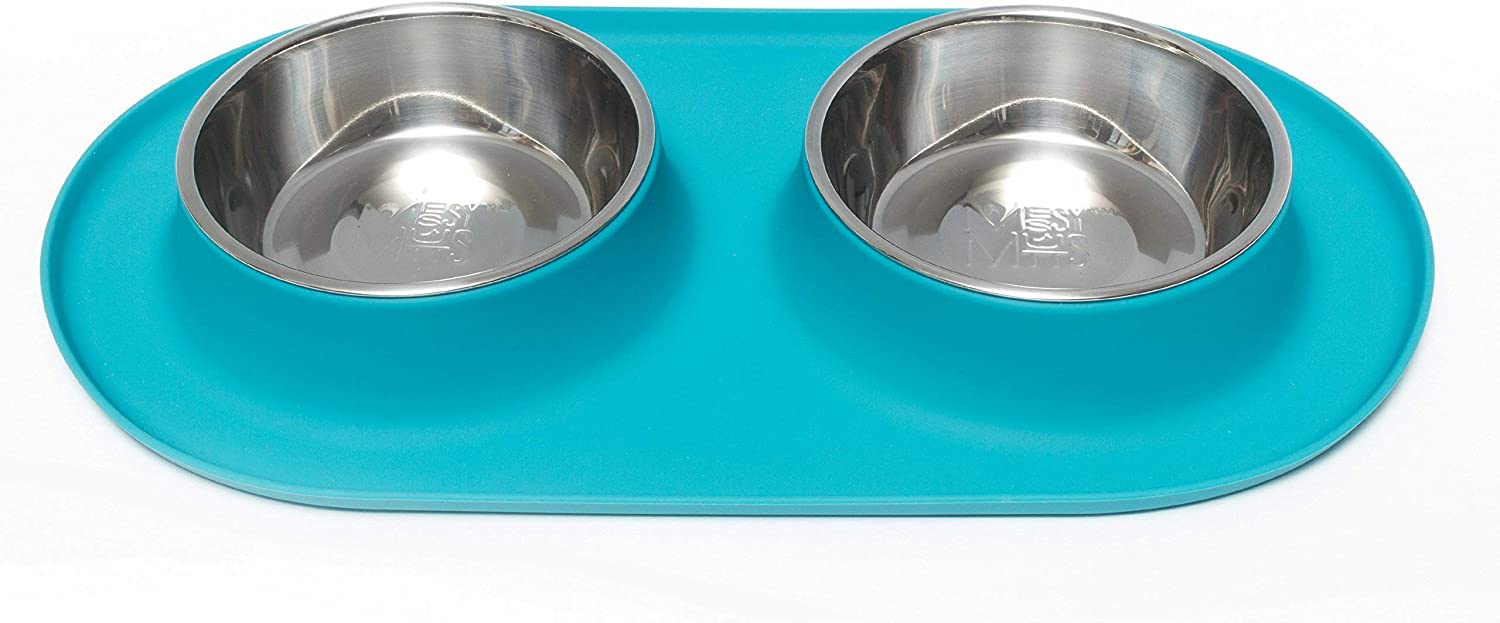 Stay Put Dog Bowl Set with Silicone Placemat